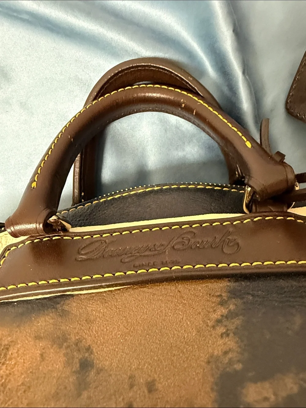 Dooney & Bourke Mini Juliette Brown and Cream Zebra Striped Leather Satchel